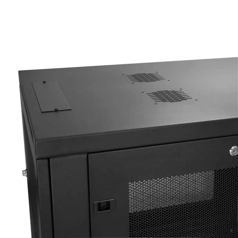 StarTech.com 4-Post 12U Server Rack Cabinet – užrakinama 19 colių spinta serveriams, AV ir IT įrangai, biuro/namų tinklo stovas su ratukais ir reguliuojamais bėgiais