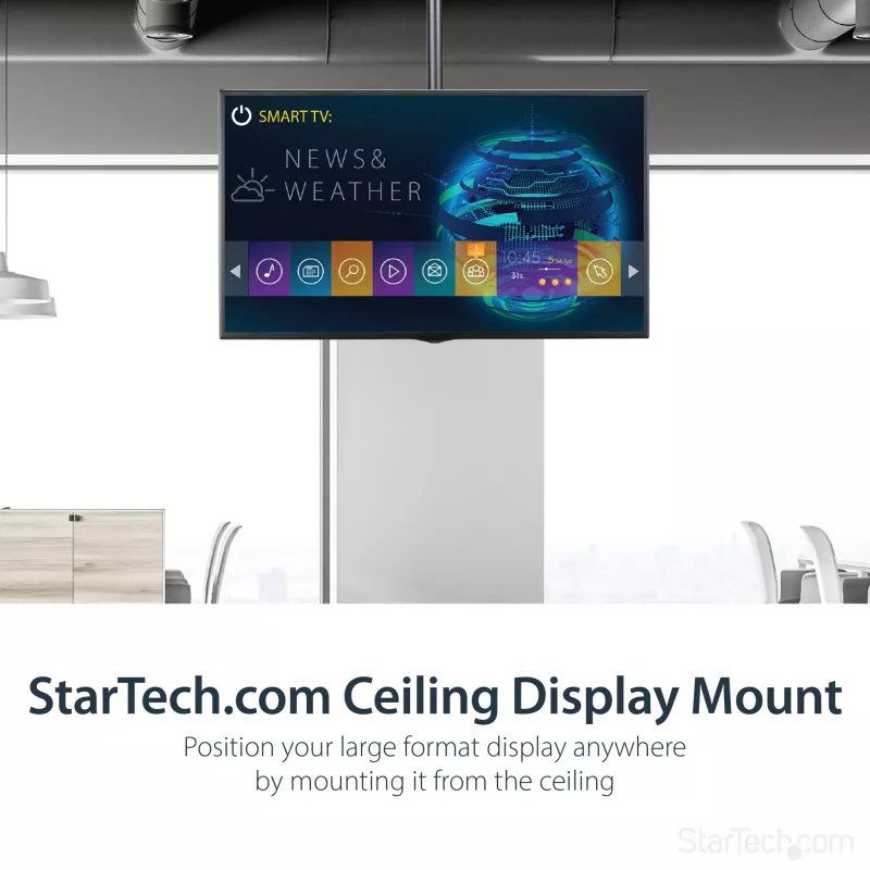 StarTech.com TV lubinis laikiklis – pilno judesio universalus vieno ekrano pakabinamas laikiklis su reguliuojamu teleskopiniu strypu – pakreipimas / pasukimas – VESA laikiklis 32–75 colių ekranams