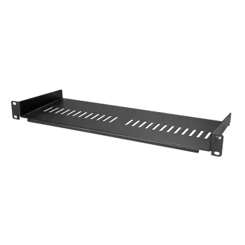 StarTech.com 1U serverinė lentyna – ventiliuojama konsolinė lentyna 19 colių stelažui, plieninė, 44 svarų / 20 kg talpa, 7 colių gylio, juoda