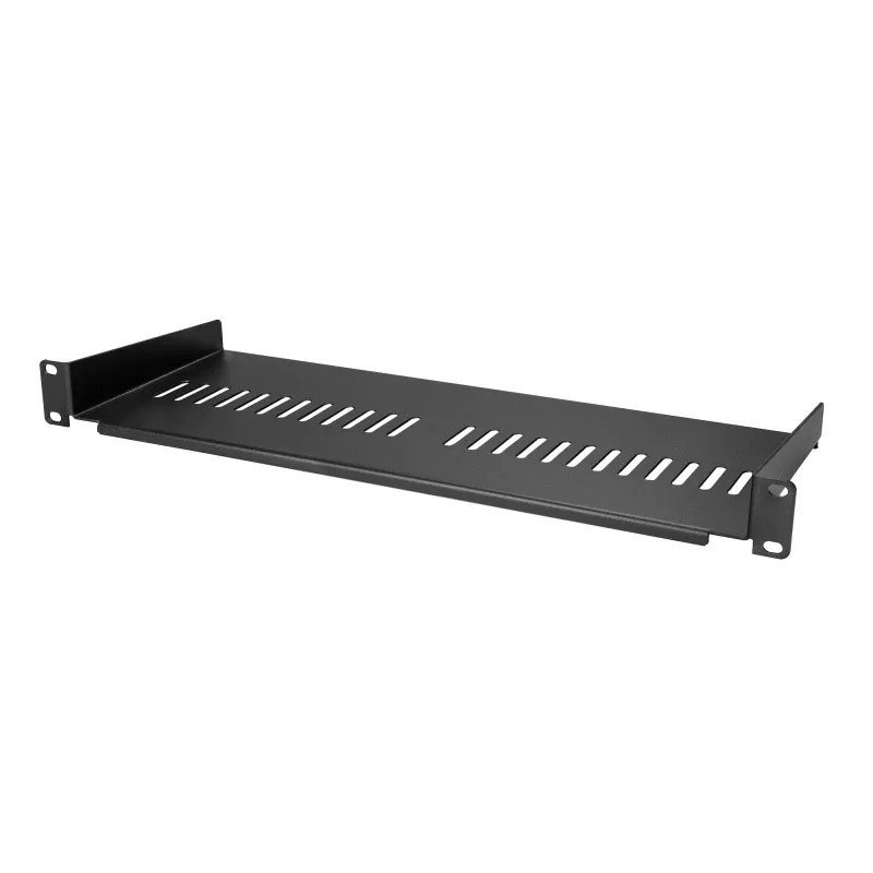 StarTech.com 1U serverinė lentyna – ventiliuojama konsolinė lentyna 19 colių stelažui, plieninė, 44 svarų / 20 kg talpa, 7 colių gylio, juoda