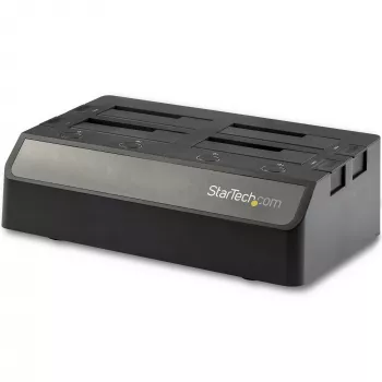StarTech.com 4 lizdų USB į SATA kietųjų diskų dokas, USB 10Gbps, išorinis 2,5 colio ir 3,5 colio SSD / HDD dokas, SATA III, karštas keitimas, įkrovimas iš viršaus