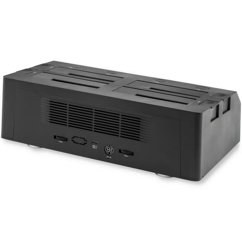StarTech.com 4 lizdų USB į SATA kietųjų diskų dokas, USB 10Gbps, išorinis 2,5 colio ir 3,5 colio SSD / HDD dokas, SATA III, karštas keitimas, įkrovimas iš viršaus