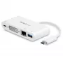 StarTech.com USB-C kelių prievadų adapteris – USB-C į DVI-D vaizdo adapteris su 60 W maitinimo perdavimo įkrovimu, GbE, USB-A – nešiojamas USB Type-C / Thunderbolt 3 mini dokas
