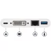 StarTech.com USB-C kelių prievadų adapteris – USB-C į DVI-D vaizdo adapteris su 60 W maitinimo perdavimo įkrovimu, GbE, USB-A – nešiojamas USB Type-C / Thunderbolt 3 mini dokas