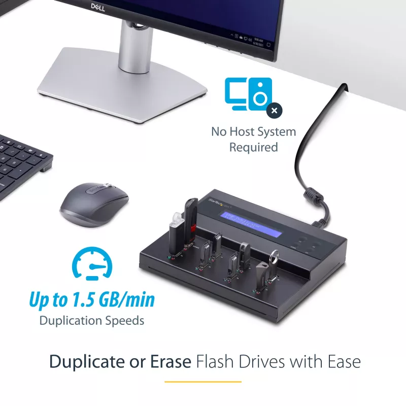 StarTech.com USB atmintinių kopijavimo ir trynimo įrenginys 1:7, 1,5 GB/min, LCD ekranu - TAA