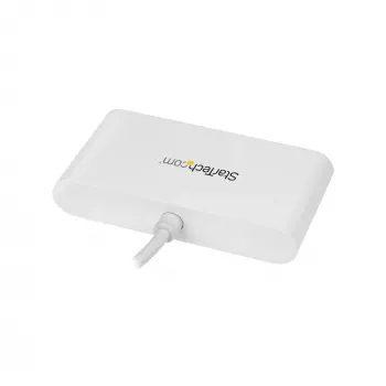 StarTech.com 4 prievadų USB-C šakotuvas su 4x USB-A prievadais (USB 3.0 SuperSpeed 5Gbps) – maitinamas iš USB – nešiojamas / nešiojamojo kompiuterio USB-C į USB-A adapterio šakotuvas – USB 3.2 Gen 1 Type-C šakotuvas – baltas