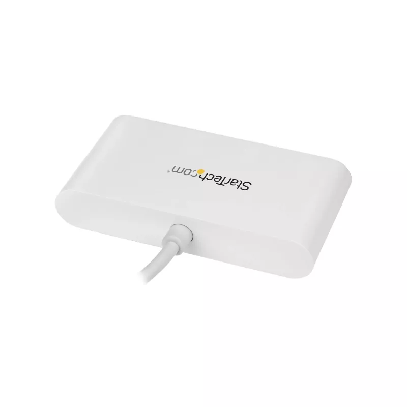 StarTech.com 4 prievadų USB-C šakotuvas su 4x USB-A prievadais (USB 3.0 SuperSpeed 5Gbps) – maitinamas iš USB – nešiojamas / nešiojamojo kompiuterio USB-C į USB-A adapterio šakotuvas – USB 3.2 Gen 1 Type-C šakotuvas – baltas