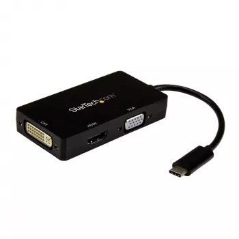 StarTech.com USB-C multiportinis vaizdo adapteris - 3 viename - 4K 30Hz - juodas