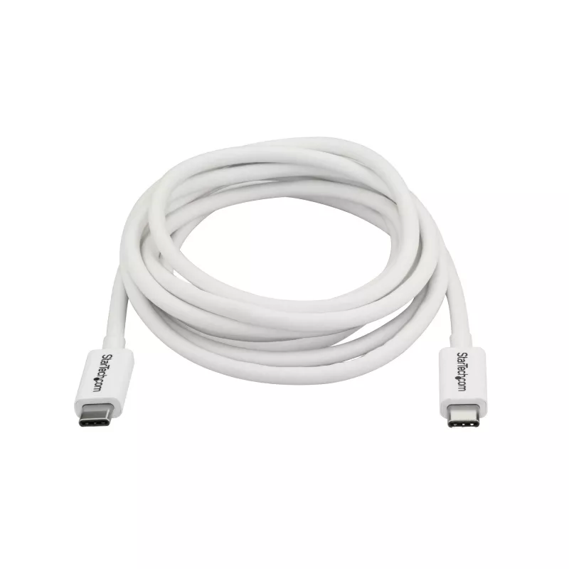 StarTech.com Thunderbolt 3 kabelis - 20Gbps - 2m - Baltas - suderinamas su Thunderbolt, USB ir DisplayPort