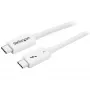 StarTech.com Thunderbolt 3 laidas - 40Gbps - 0,5m - baltas - suderinamas su Thunderbolt, USB ir DisplayPort