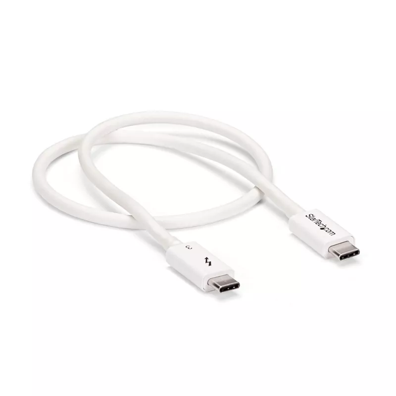 StarTech.com Thunderbolt 3 laidas - 40Gbps - 0,5m - baltas - suderinamas su Thunderbolt, USB ir DisplayPort