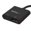StarTech.com USB-C į DisplayPort adapteris su maitinimo tiekimu – 4K 60Hz HBR2 – USB Type-C į DP 1.2 monitoriaus vaizdo keitiklis su įkrovimu – 60W PD perdavimas – suderinamas su Thunderbolt 3