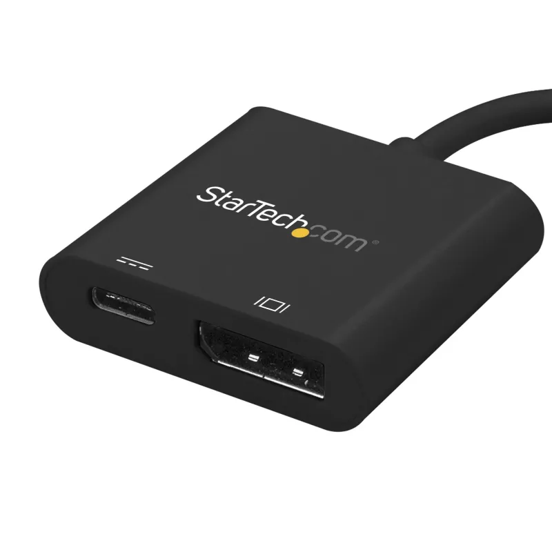 StarTech.com USB-C į DisplayPort adapteris su maitinimo tiekimu – 4K 60Hz HBR2 – USB Type-C į DP 1.2 monitoriaus vaizdo keitiklis su įkrovimu – 60W PD perdavimas – suderinamas su Thunderbolt 3