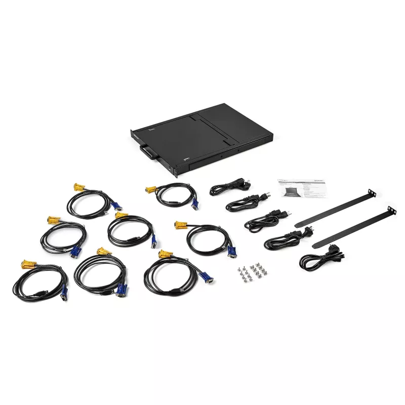 StarTech.com 8 prievadų 1U KVM konsolė su 17 colių LCD ekranu, USB + VGA