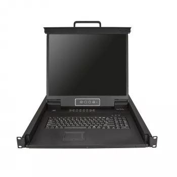 „StarTech.com“ 16 prievadų stovo KVM konsolė su 6 pėdų kabeliais – integruotas KVM jungiklis su 19 colių LCD monitoriumi – pilnai įrengtas 1U LCD KVM stalčius – OSD KVM – patvarus 50 000 MTBF – USB + VGA palaikymas