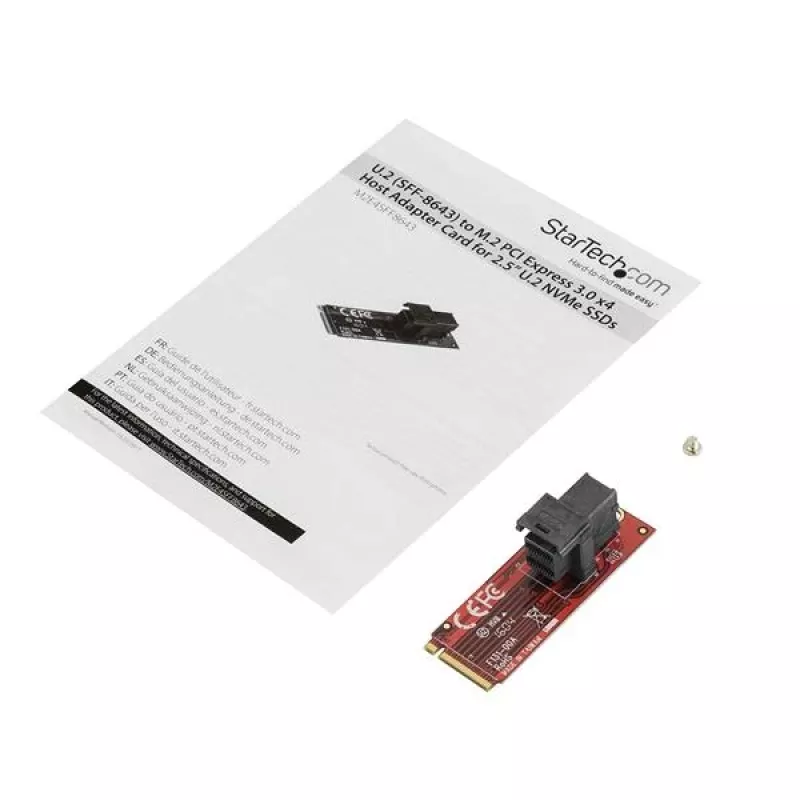 StarTech.com U.2 (SFF-8643) į M.2 PCI Express 3.0 x4 pagrindinės plokštės adapterio kortelė, skirta 2,5 colio U.2 NVMe SSD