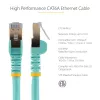 StarTech.com 2m CAT6a Ethernet kabelis - 10 Gigabit ekranuotas RJ45 100W PoE jungiamasis laidas - 10GbE STP tinklo laidas su įtempimo mažinimu - Aqua, individualiai išbandytas / laidai UL sertifikuoti / TIA