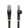StarTech.com 0,50 m CAT6a Ethernet kabelis – 10 Gigabit ekranuotas RJ45 100W PoE jungiamasis laidas – 10GbE STP tinklo kabelis su įtempimo mažinimu – juodas, individualiai išbandytas / laidų UL sertifikuotas / TIA