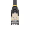 StarTech.com 0,50 m CAT6a Ethernet kabelis – 10 Gigabit ekranuotas RJ45 100W PoE jungiamasis laidas – 10GbE STP tinklo kabelis su įtempimo mažinimu – juodas, individualiai išbandytas / laidų UL sertifikuotas / TIA