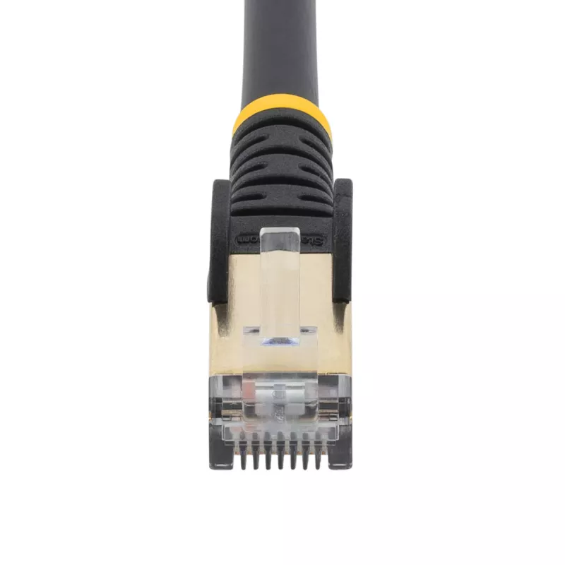 StarTech.com 0,50 m CAT6a Ethernet kabelis – 10 Gigabit ekranuotas RJ45 100W PoE jungiamasis laidas – 10GbE STP tinklo kabelis su įtempimo mažinimu – juodas, individualiai išbandytas / laidų UL sertifikuotas / TIA