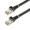 StarTech.com 0,50 m CAT6a Ethernet kabelis – 10 Gigabit ekranuotas RJ45 100W PoE jungiamasis laidas – 10GbE STP tinklo kabelis su įtempimo mažinimu – juodas, individualiai išbandytas / laidų UL sertifikuotas / TIA