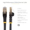 StarTech.com 0,50 m CAT6a Ethernet kabelis – 10 Gigabit ekranuotas RJ45 100W PoE jungiamasis laidas – 10GbE STP tinklo kabelis su įtempimo mažinimu – juodas, individualiai išbandytas / laidų UL sertifikuotas / TIA