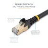 StarTech.com 0,50 m CAT6a Ethernet kabelis – 10 Gigabit ekranuotas RJ45 100W PoE jungiamasis laidas – 10GbE STP tinklo kabelis su įtempimo mažinimu – juodas, individualiai išbandytas / laidų UL sertifikuotas / TIA