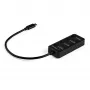 StarTech.com 4 prievadų USB C šakotuvas – USB-C į 4x USB 3.0 Type-A prievadus su atskirais įjungimo/išjungimo jungikliais – SuperSpeed 5 Gbps USB 3.1/3.2 Gen 1 – maitinamas iš USB – nešiojamas – 25 cm integruotas laidas