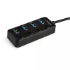 StarTech.com 4 prievadų USB C šakotuvas – USB-C į 4x USB 3.0 Type-A prievadus su atskirais įjungimo/išjungimo jungikliais – SuperSpeed 5 Gbps USB 3.1/3.2 Gen 1 – maitinamas iš USB – nešiojamas – 25 cm integruotas laidas