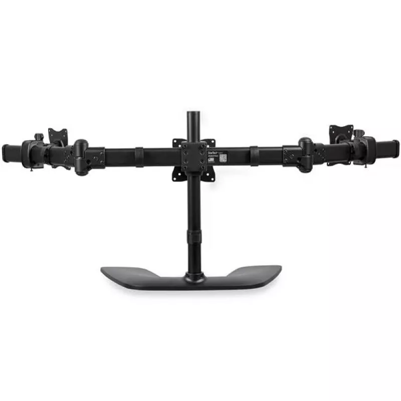 StarTech.com Trivietis monitorių stovas – sukamosiomis rankomis, spaustuvinis, 24 kg, 33 cm (13 colių), 68,6 cm (27 coliai), 100 x 100 mm, juodas