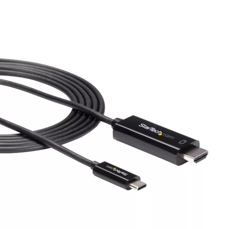 StarTech.com 2 m USB C į HDMI laidas - 4K 60Hz USB Type C į HDMI 2.0 vaizdo adapteris - suderinamas su Thunderbolt 3 - nešiojamam kompiuteriui prie HDMI monitoriaus / ekrano - DP 1.2 Alt Mode HBR2 - juodas