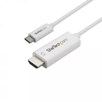 StarTech.com 1 m USB C į HDMI laidas – 4K 60Hz USB Type C į HDMI 2.0 vaizdo adapteris – suderinamas su Thunderbolt 3 – nešiojamas kompiuteris prie HDMI monitoriaus/ekrano – DP 1.2 Alt Mode HBR2 – baltas
