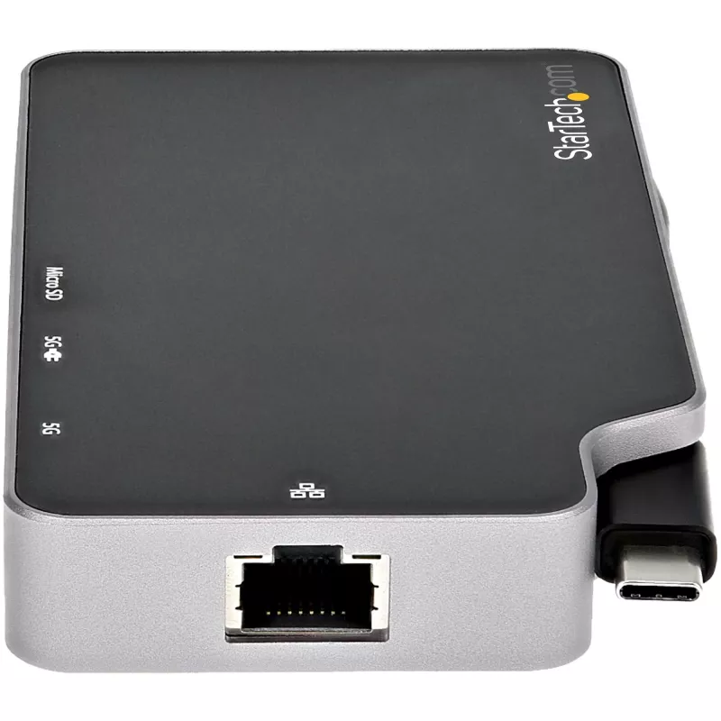 StarTech.com USB-C kelių prievadų adapteris – USB-C į 4K HDMI arba VGA vaizdo išvestį su 100 W PD perdavimu, 2 prievadų 10 Gbps USB šakotuvas, MicroSD, GbE – USB 3.1 Gen 2 Type-C mini/kelioninis dokas