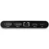 StarTech.com USB-C dokų stotelė – 4K dvigubas monitorius DisplayPort – mini nešiojamojo kompiuterio dokas – 100W galios perdavimas – GbE, 2 prievadų USB-A šakotuvas – USB Type-C kelių prievadų adapteris – 1 m laidas