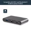 StarTech.com USB-C dokų stotelė – 4K dvigubas monitorius DisplayPort – mini nešiojamojo kompiuterio dokas – 100W galios perdavimas – GbE, 2 prievadų USB-A šakotuvas – USB Type-C kelių prievadų adapteris – 1 m laidas