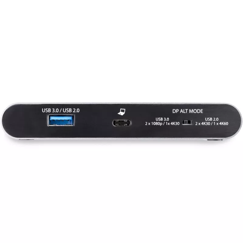 StarTech.com USB-C dokų stotelė – 4K dvigubas monitorius DisplayPort – mini nešiojamojo kompiuterio dokas – 100W galios perdavimas – GbE, 2 prievadų USB-A šakotuvas – USB Type-C kelių prievadų adapteris – 1 m laidas