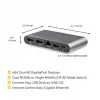 StarTech.com USB-C dokų stotelė – 4K dvigubas monitorius DisplayPort – mini nešiojamojo kompiuterio dokas – 100W galios perdavimas – GbE, 2 prievadų USB-A šakotuvas – USB Type-C kelių prievadų adapteris – 1 m laidas