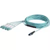 StarTech.com 10m MTP(F)/PC į 4x LC/PC Duplex Breakout OM3 daugiamodis šviesolaidinis kabelis, OFNP plenum, 40G tinklams, maži įterpimo nuostoliai