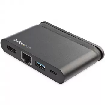 StarTech.com USB-C kelių prievadų adapteris – nešiojamas USB-C dokas su 4K HDMI, 100W PD 3.0 perdavimu, 1x USB-A, 1x USB-C, GbE – Thunderbolt 3 ir USB Type-C nešiojamojo kompiuterio kelioninis dokas, skirtas Mac ir Windows