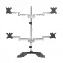 StarTech.com Stovas keturiems monitoriams ant stalo – ergonomiškas VESA 4 monitorių laikiklis (2x2) iki 32 colių – laisvai pastatoma, sukama universali stovo tvirtinimo sistema – reguliuojamas aukštis/pakreipimas/pasukimas/rotacija – sidabrinis