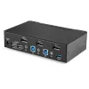 StarTech.com 2 prievadų DisplayPort KVM jungiklis - 4K 60Hz - vienas ekranas - dviejų prievadų UHD DP 1.2 USB KVM jungiklis su integruotu USB 3.0 šakotuvu ir garsu - Dell HP Apple Lenovo - TAA atitikmuo
