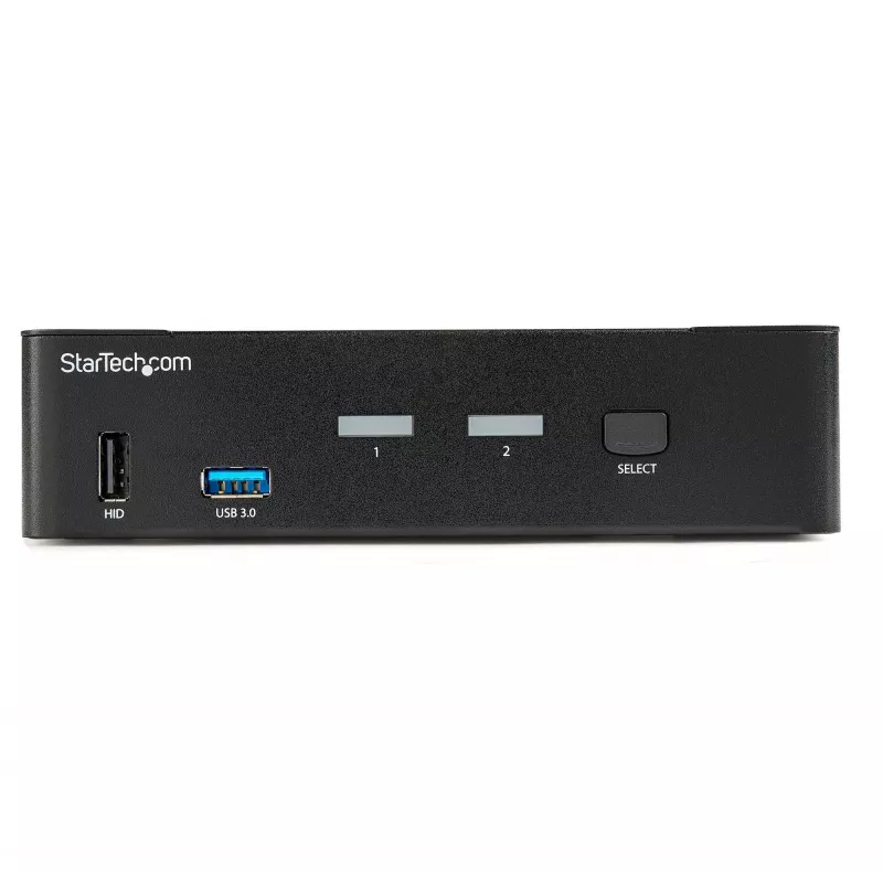 StarTech.com 2 prievadų DisplayPort KVM jungiklis - 4K 60Hz - vienas ekranas - dviejų prievadų UHD DP 1.2 USB KVM jungiklis su integruotu USB 3.0 šakotuvu ir garsu - Dell HP Apple Lenovo - TAA atitikmuo