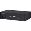 StarTech.com 2 prievadų DisplayPort KVM jungiklis - 4K 60Hz - vienas ekranas - dviejų prievadų UHD DP 1.2 USB KVM jungiklis su integruotu USB 3.0 šakotuvu ir garsu - Dell HP Apple Lenovo - TAA atitikmuo