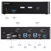 StarTech.com 2 prievadų DisplayPort KVM jungiklis - 4K 60Hz - vienas ekranas - dviejų prievadų UHD DP 1.2 USB KVM jungiklis su integruotu USB 3.0 šakotuvu ir garsu - Dell HP Apple Lenovo - TAA atitikmuo