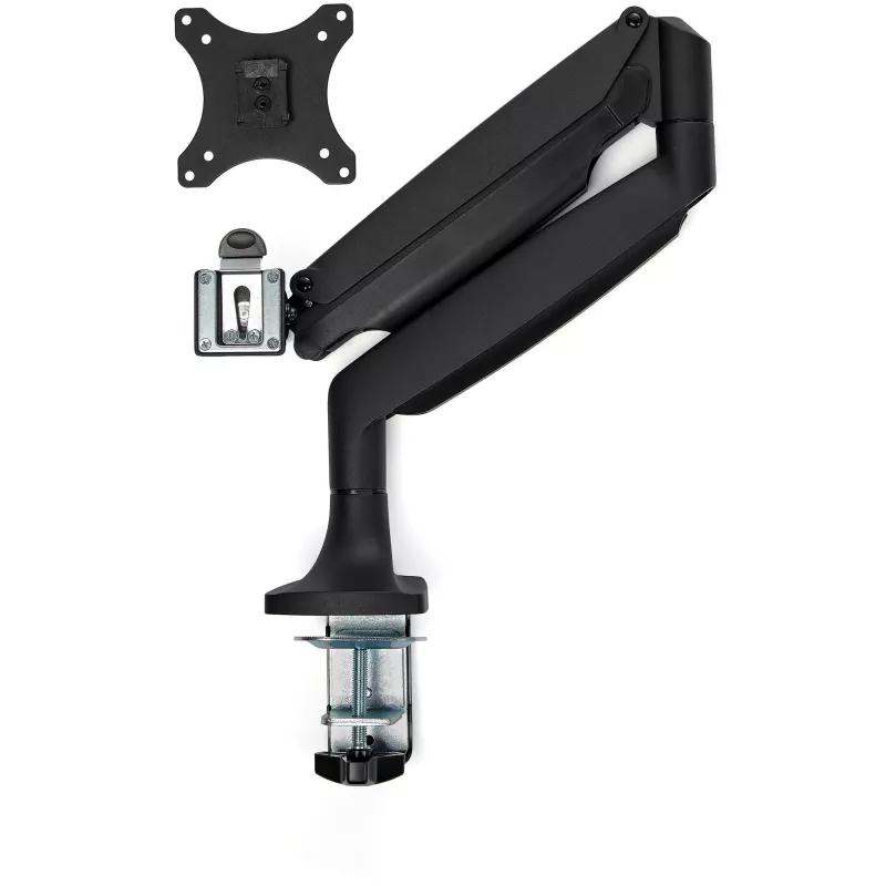 StarTech.com ARMPIVOTHDB – Laikiklis monitoriui ant stalo, sunkiasvoris, ergonomiškas, VESA, vienam 9 kg ekranui, pilnas judesys, aukščio reguliavimas, šarnyrinis, aliuminis, C spaustuvas/įvorė, juodas