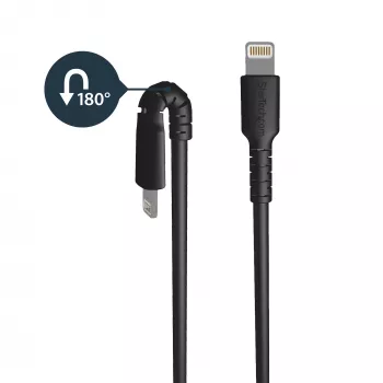 StarTech.com 2 m USB-A į Lightning laidas, armuotas aramido pluoštu, juodas