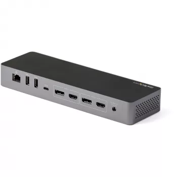 StarTech.com USB-C dokavimo stotelė, skirta Macbook Pro/Air-M1/M2/M3/M4, suderinama su Thunderbolt, HDMI/DisplayPort, dvigubas 4K 60Hz / vienas 8K, USB Type-C nešiojamojo kompiuterio dokas, 96W galios tiekimas, USB 10Gbps