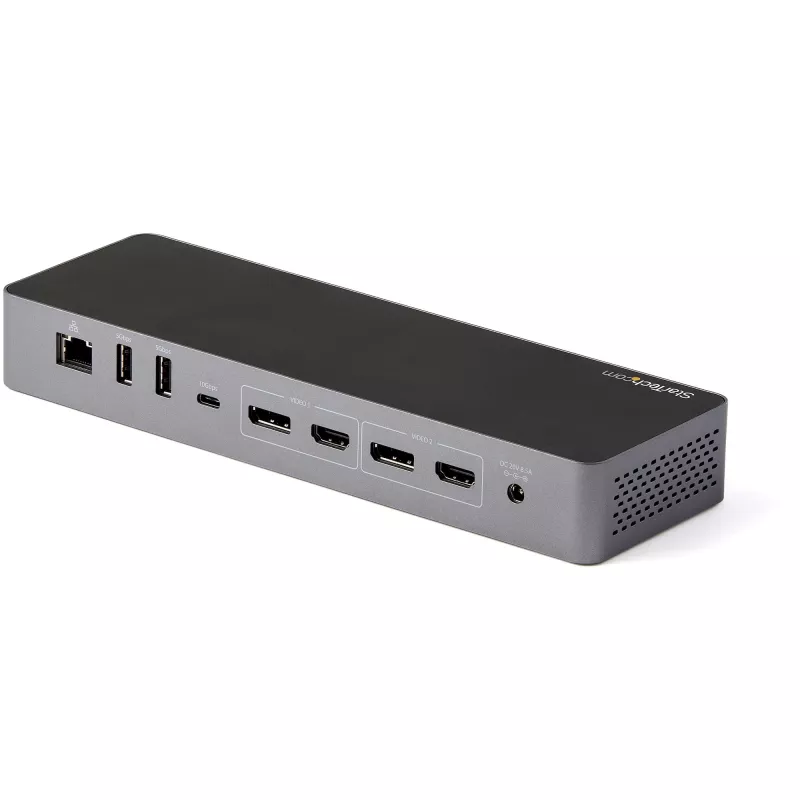 StarTech.com USB-C dokavimo stotelė, skirta Macbook Pro/Air-M1/M2/M3/M4, suderinama su Thunderbolt, HDMI/DisplayPort, dvigubas 4K 60Hz / vienas 8K, USB Type-C nešiojamojo kompiuterio dokas, 96W galios tiekimas, USB 10Gbps