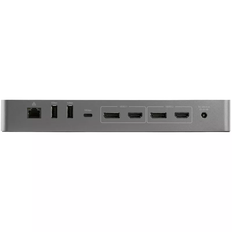 StarTech.com USB-C dokavimo stotelė, skirta Macbook Pro/Air-M1/M2/M3/M4, suderinama su Thunderbolt, HDMI/DisplayPort, dvigubas 4K 60Hz / vienas 8K, USB Type-C nešiojamojo kompiuterio dokas, 96W galios tiekimas, USB 10Gbps