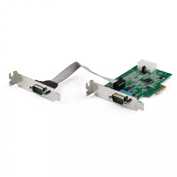 StarTech.com 2 prievadų PCI Express RS232 nuoseklioji adapterio plokštė – PCIe RS232 valdiklis – PCIe į DB9 – 16950 UART – žemo profilio plėtinio kortelė – Windows ir Linux